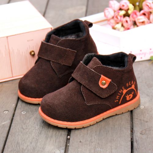 Chaussures enfants en de vache, Nubuck, pour hiver - Ref 1004081