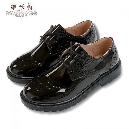 Chaussures enfants en PU ronde coutures cuir pour Toute saison - semelle caoutchouc Ref 1004113