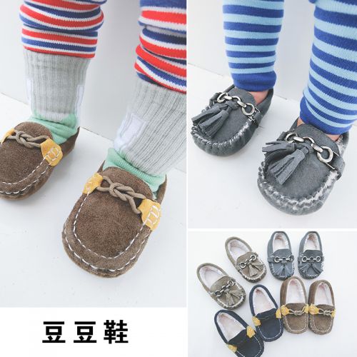 Chaussures enfants en Cuir de cheval CREAM ronde rivet pour hiver - Ref 1004223