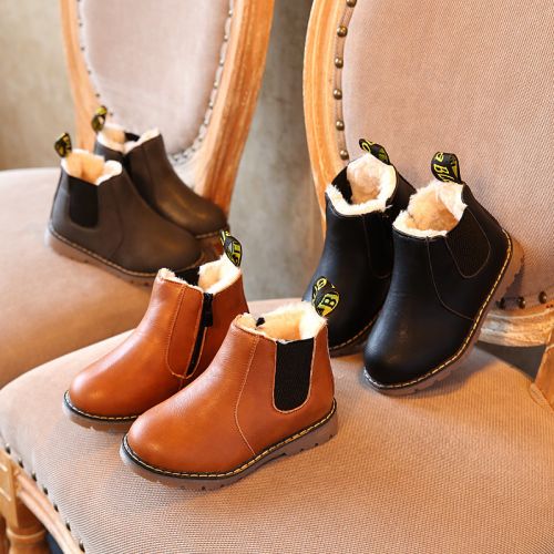 Chaussures enfants en similicuir ronde pour hiver - semelle TPR Ref 1004371