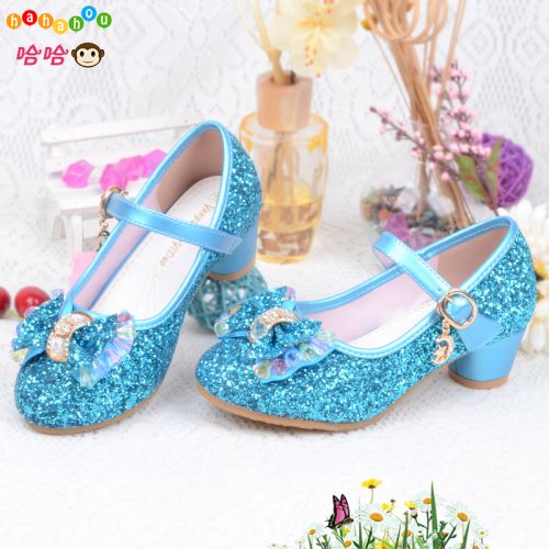 Chaussures enfants en similicuir ronde paillette pour printemps - Ref 1004414