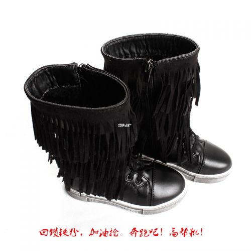 Chaussures enfants en de vache, Nubuck, ronde pour hiver - semelle caoutchouc naturel Ref 1004522