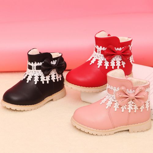 Chaussures enfants en similicuir ronde pour hiver - semelle caoutchouc Wear Ref 1004560