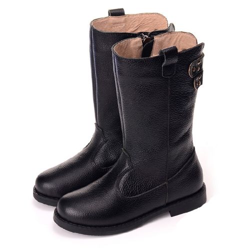 Chaussures enfants en cuir MRBABY ronde rivet pour hiver - semelle caoutchouc Ref 1004583