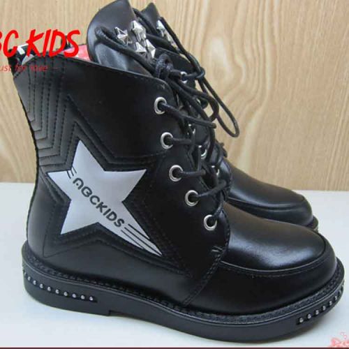 Chaussures enfants en cuir synthétique ABCKIDS ronde pour hiver - semelle fond composite Ref 1004675