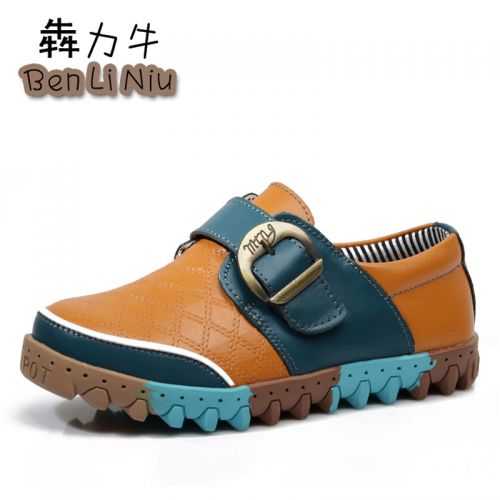 Chaussures enfants en cuir ronde pour printemps - semelle caoutchouc Ref 1004686
