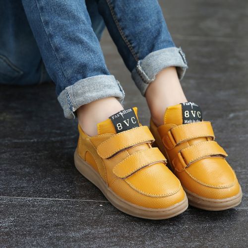 Chaussures enfants en cuir ronde coutures pour printemps - Ref 1004743