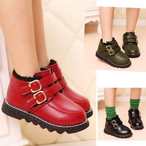 Chaussures enfants en PU ronde pour hiver - semelle caoutchouc Ref 1004768
