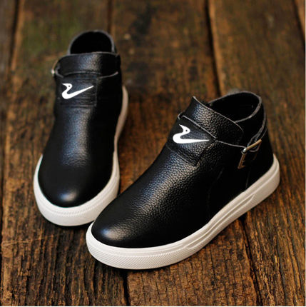 Chaussures enfants en cuir ronde pour printemps - semelle caoutchouc Ref 1004881