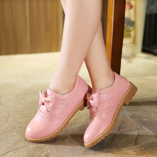 Chaussures enfants en cuir ronde coutures pour printemps - Ref 1004900