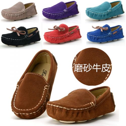 Chaussures enfants en cuir ronde pour printemps - semelle caoutchouc naturel Ref 1004949