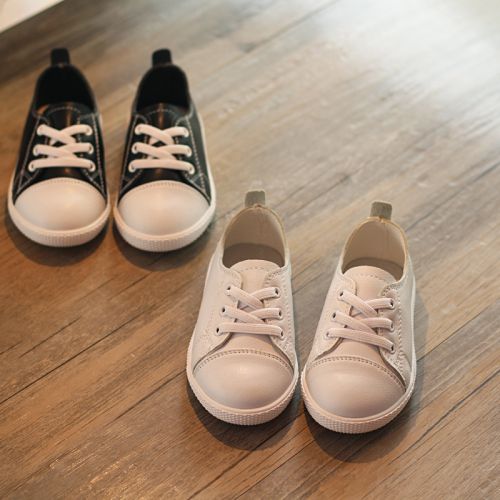Chaussures enfants en cuir ronde coutures pour printemps - semelle caoutchouc Ref 1005024
