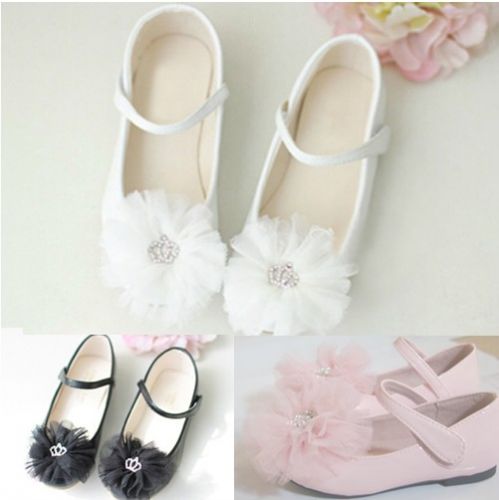 Chaussures enfants en PU ronde avec perles pour printemps - Ref 1005081