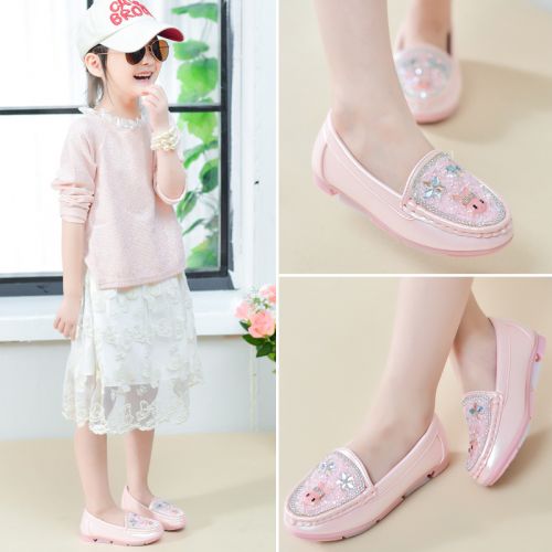 Chaussures enfants en PU ronde avec perles pour Toute saison - semelle fond composite Ref 1005097