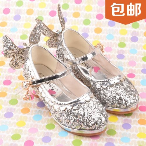 Chaussures enfants en similicuir ronde paillette pour printemps - semelle caoutchouc Wear Ref 1005119