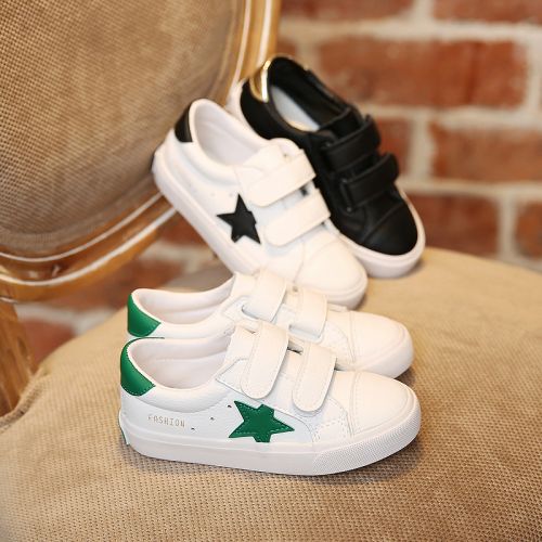 Chaussures enfants en cuir synthétique tête plate coutures pour printemps - semelle Ref 1005251