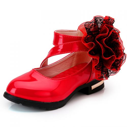 Chaussures enfants en PU pointu brodé pour printemps - semelle caoutchouc Ref 1005462