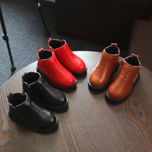 Chaussures enfants en cuir pointu pour hiver - semelle caoutchouc Ref 1005515