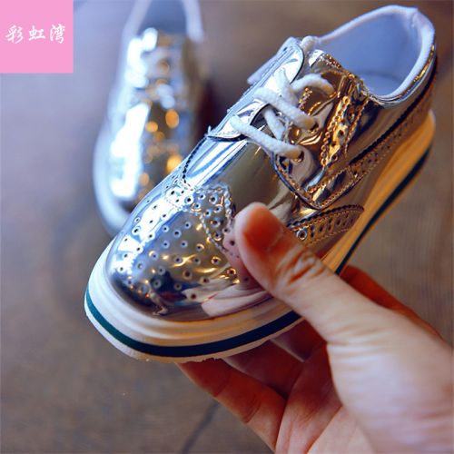 Chaussures enfants en PU ronde pour printemps - semelle caoutchouc Ref 1005542