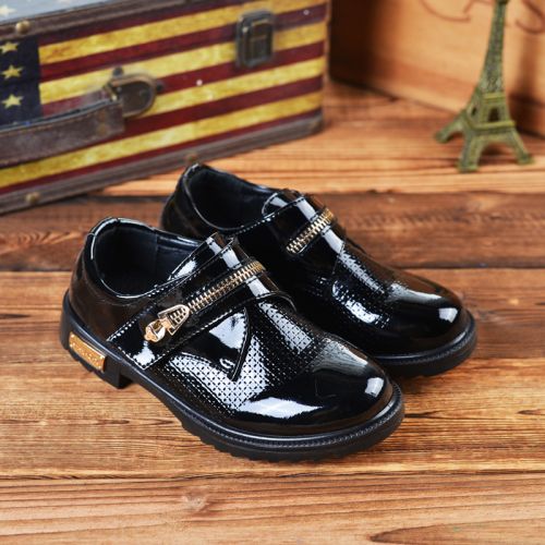 Chaussures enfants en cuir synthétique ronde coutures pour Toute saison - semelle caoutchouc naturel Ref 1005613