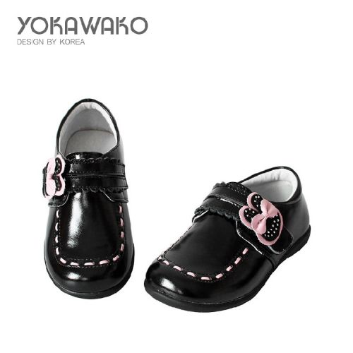 Chaussures enfants en cuir de vache fendu ronde pour printemps - semelle caoutchouc Wear Ref 1005874