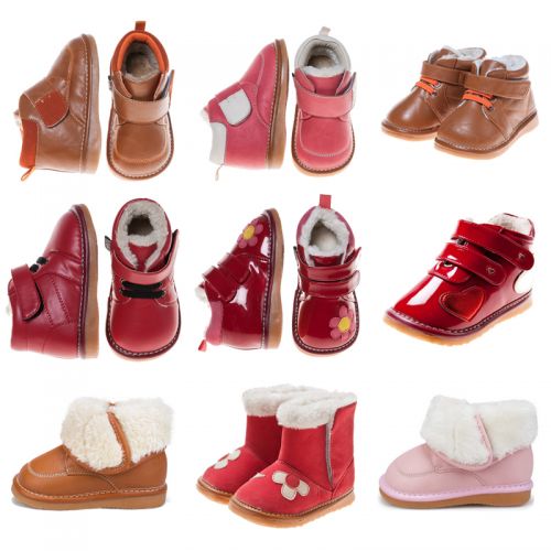 Chaussures enfants en Cuir spatial LITTLE BLUE LAMB ronde pour hiver - semelle caoutchouc naturel Ref 1005938