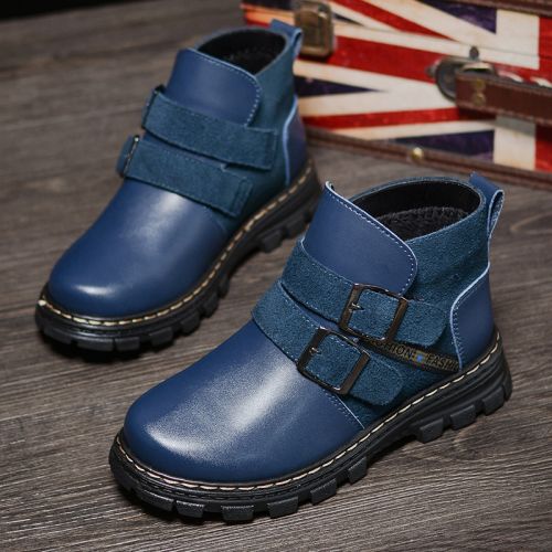 Chaussures enfants en cuir ronde pour hiver - semelle caoutchouc Ref 1005994