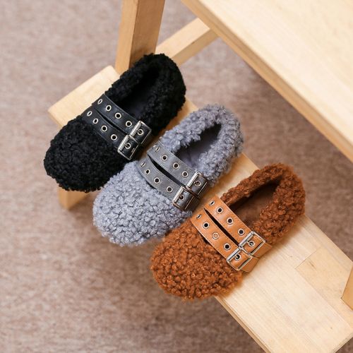 Chaussures enfants ronde pour hiver - semelle caoutchouc Ref 1006009