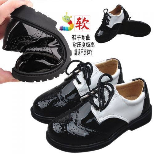 Chaussures enfants en cuir de vache fendu pointu coutures pour Toute saison - semelle TPR Ref 1006248