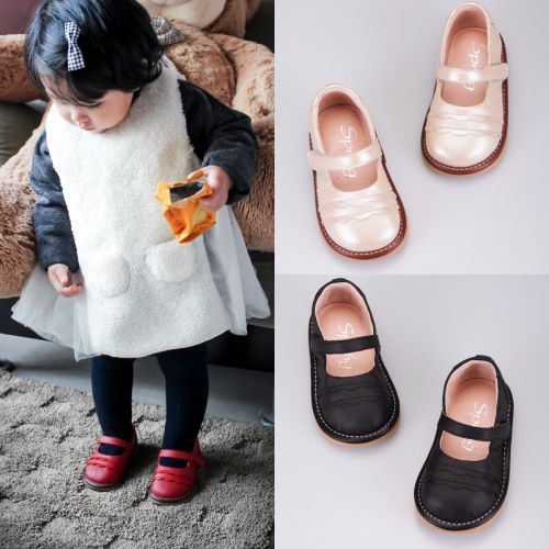 Chaussures enfants en cuir ronde coutures pour printemps - Ref 1006308