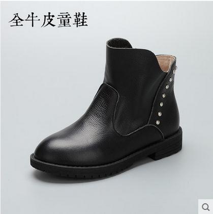 Chaussures enfants en cuir ronde rivet pour hiver - Ref 1006318