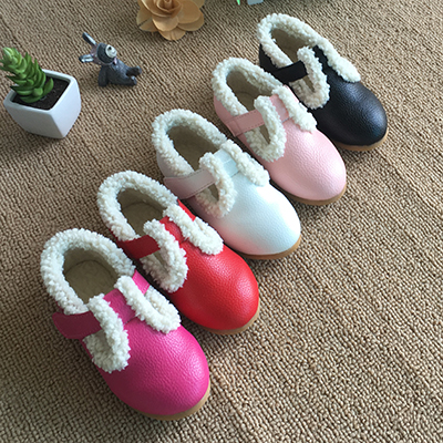 Chaussures enfants en Cuir spatial ronde - semelle caoutchouc Ref 1006385