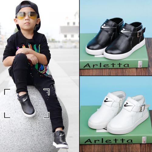 Chaussures enfants en cuir ronde pour printemps - semelle caoutchouc Ref 1006387