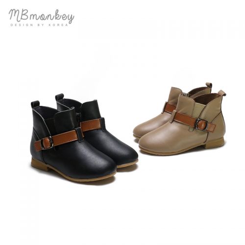 Chaussures enfants en cuir MB&AMPMONKEY ronde pour printemps - semelle caoutchouc Ref 1006439