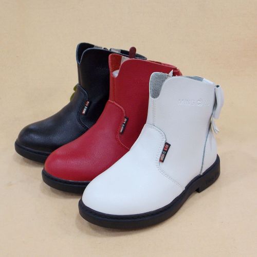 Chaussures enfants en cuir de vache fendu ronde pour printemps - Ref 1006573