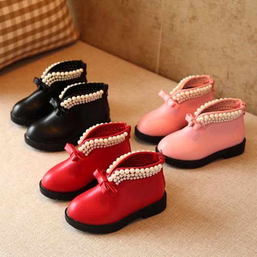 Chaussures enfants en similicuir ronde pour hiver - semelle caoutchouc antidérapant Ref 1006746