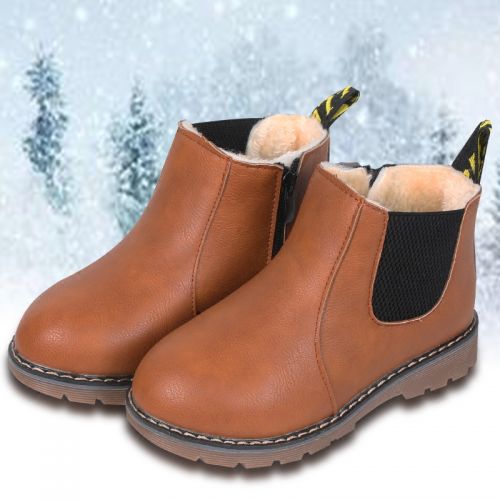 Chaussures enfants en similicuir ronde pour hiver - semelle TPR Ref 1006820