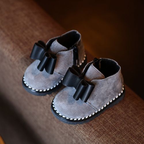 Chaussures enfants en peau de porc ronde pour hiver - semelle caoutchouc Ref 1006848