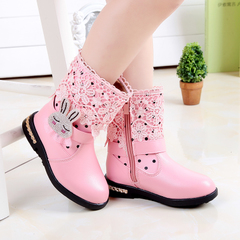 Chaussures enfants en cuir de vache fendu ronde coutures pour printemps - semelle TPR Ref 1006889