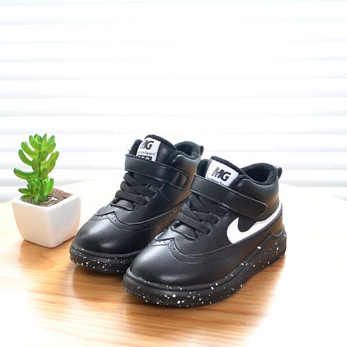 Chaussures enfants en cuir ronde pour hiver - semelle caoutchouc antidérapant Ref 1006894