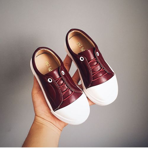 Chaussures enfants ronde coutures cuir pour printemps - semelle caoutchouc Ref 1006965