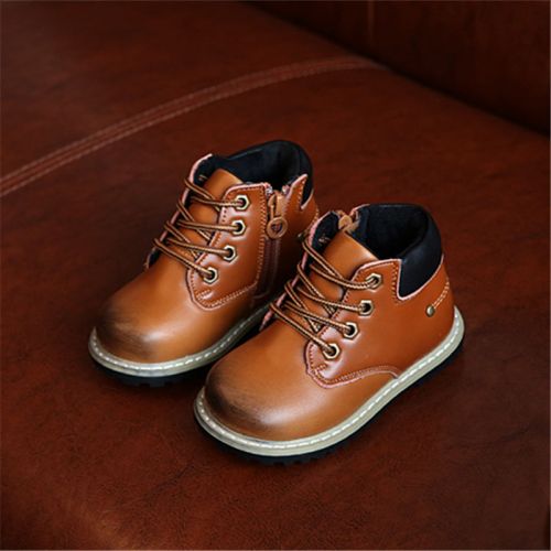 Chaussures enfants en cuir ronde pour hiver - semelle caoutchouc Ref 1007015