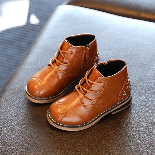 Chaussures enfants en similicuir ronde coutures cuir pour printemps - semelle EVA Ref 1007271