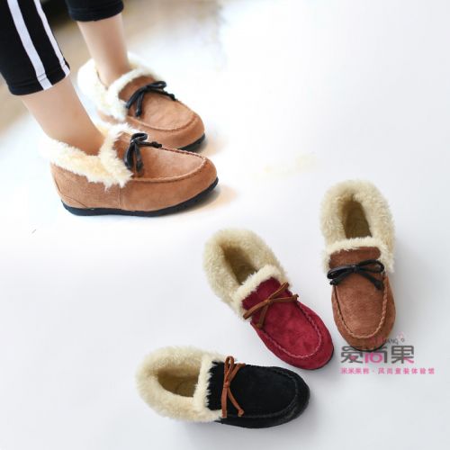 Chaussures enfants en peau de porc ronde pour hiver - semelle caoutchouc Wear Ref 1007358