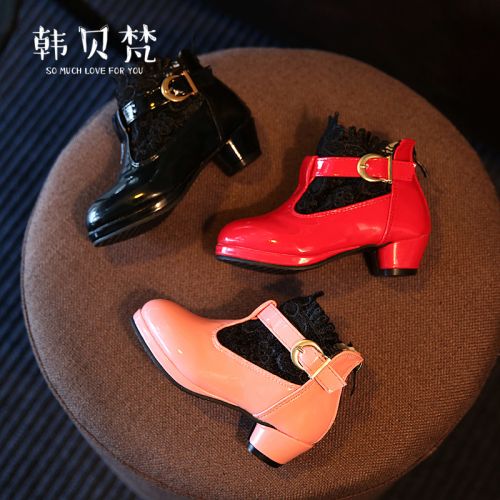 Chaussures enfants en PU pointu brodé pour printemps - semelle plastique Ref 1007378