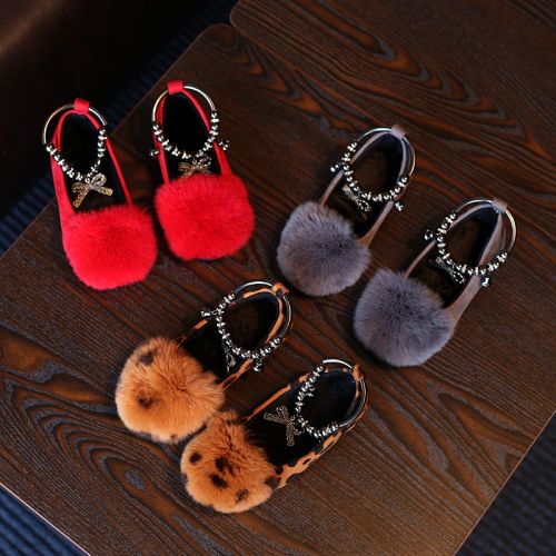 Chaussures enfants en similicuir ronde coutures cuir pour hiver - semelle caoutchouc Ref 1007443