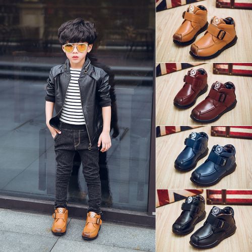 Chaussures enfants en cuir ronde pour hiver - semelle PU Ref 1007578