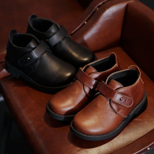 Chaussures enfants en cuir ronde rivet pour hiver - semelle TPR Ref 1007790