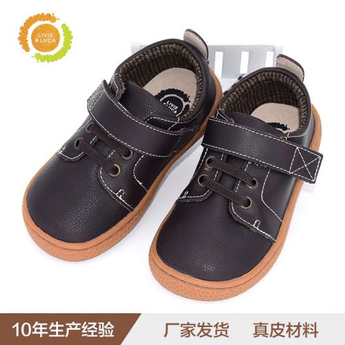 Chaussures enfants en cuir de vache fendu LIVIE$LUCA ronde coutures pour Toute saison - semelle caoutchouc naturel Ref