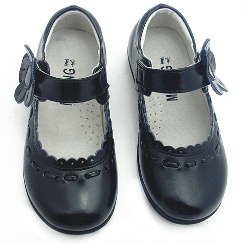 Chaussures enfants en cuir de vache fendu ronde pour printemps - semelle caoutchouc antidérapant Ref 1007899